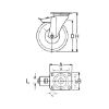 Apparatus castor with rotating holder and locking brake - SWIVMACSTR-LOK-N.MARK-PLT-D80-65KG