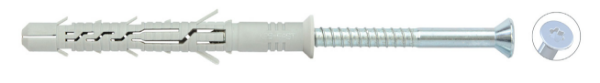 Plastic frame anchor W-FRA 10 galvanised steel - DWL-(W-FRA10)-PLA-(A2K)-TX40-70-10X140