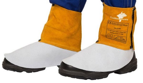 Picture of GOLDEN BROWN™ SPLIT COWLEATHER WELDING SPATS (PAIR), 15 CM LONG 