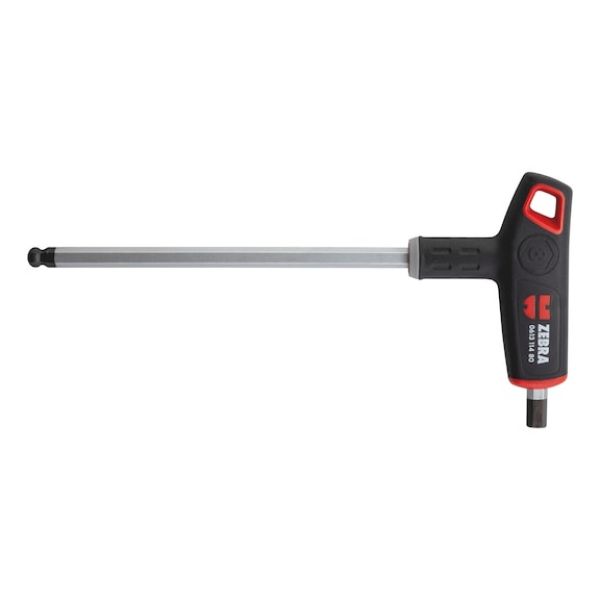 T-handle 2C hex key with ball head with side drive - SCRDRIV-HNDL-T-HEXSKT-BALLHD-8X235