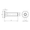 Countersunk head screw with hexagon socket ISO 10642, A2-070 stainless steel, plain - SCR-CS-ISO10642-A2/070-HS3-M5X60