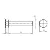Hexagonal bolt with thread up to head - SCR-HEX-ISO4017-8.8U-(HDG)-WS24-M16X60