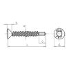 pias<SUP>®</SUP> drilling screw, raised countersunk head with AW drive - SCR-DBIT-RSDCS-AW20-(A3K)-4,2X32