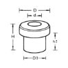 Cable grommet, one-sided - CBLSLEV-ONESIDED-6X10X14MM