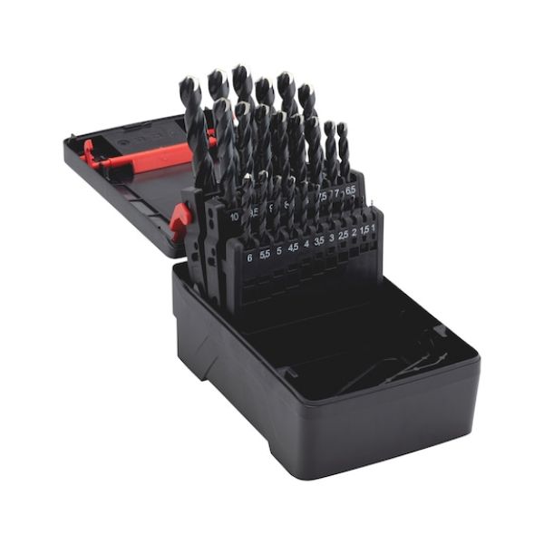 Twist drill bit assortment HSS DIN 338 type RN 130° 25 pcs - DRL-MET-SET-DIN338-HSS-(D1-13)-0,5-25PCS