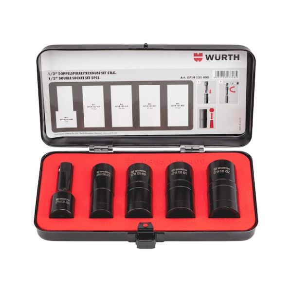 1/2 inch double-spiral socket set 5 pieces - SPRLSKT-SET-DB-5PCS