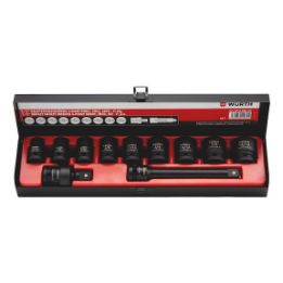 1/2 inch impact socket wrench set inch hexagon Short, 11 pieces - IMPSKT-1/2IN-SET-SHORT-11PC