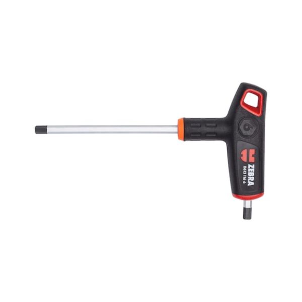 T-handle 2-component hex key with side drive - SCRDRIV-HNDL-T-HEXSKT-6X185MM