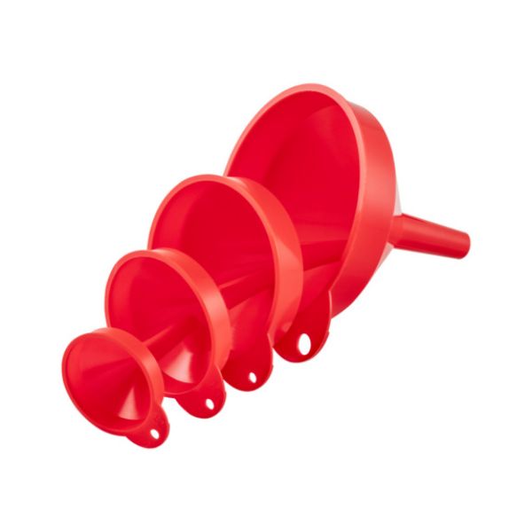 Plastic funnel set 4 pieces - FUNL-PLA-SET-50/70/90/115MM-4PCS
