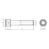 Hexagon Socket Head Cap Screw ISO 4762/DIN 912, steel 12.9, plain - SCR-CYL-ISO4762-12.9-HS5-M6X18