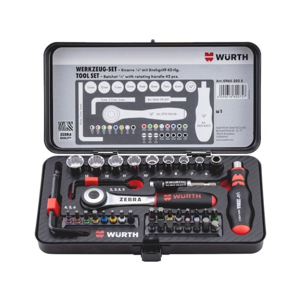 Picture for category Tool set ratchet 1/4 in w/ rotating handle 42 pcs