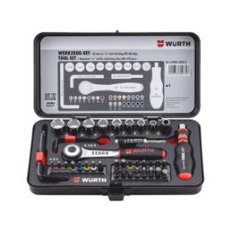 Tool set, 1/4 inch ratchet with rotating handle LIMITED EDITION assortment of 42 pieces - TL-SET-RTCHTWISTHANDLE-1/4IN-135MM-42PCS