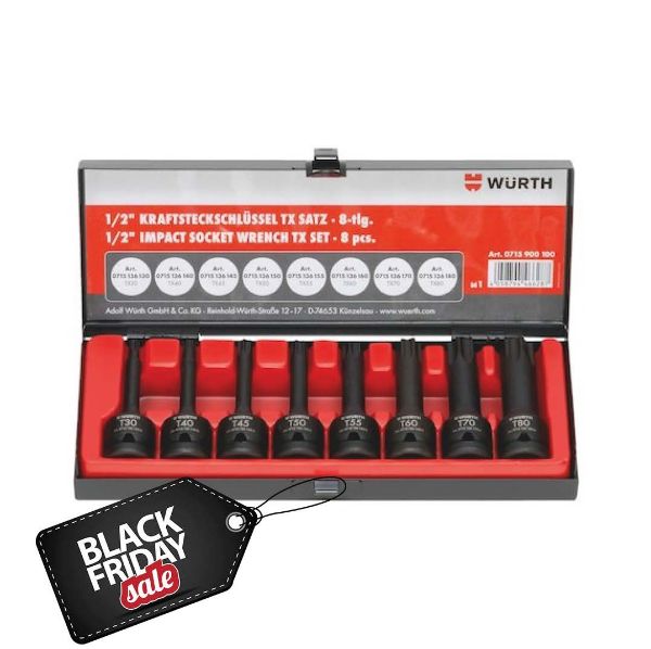 Picture of 1/2-inch impact socket wrench assortment 8 pieces