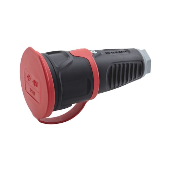 Grounding contact coupling with lid - CUPL-RUBBER-TAP-16A-250V