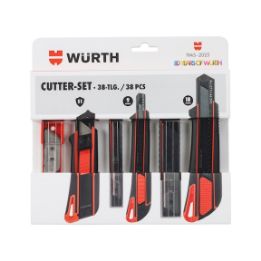 Utility knife set, 38 pieces - KNFE-SET-2C-(S1-9MM-18MM)-38PCS