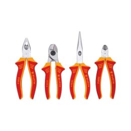 VDE pliers assortment, IEC 60900 4 pieces - PLRS-VDE-SORT-W.CBLCTR-4PCS